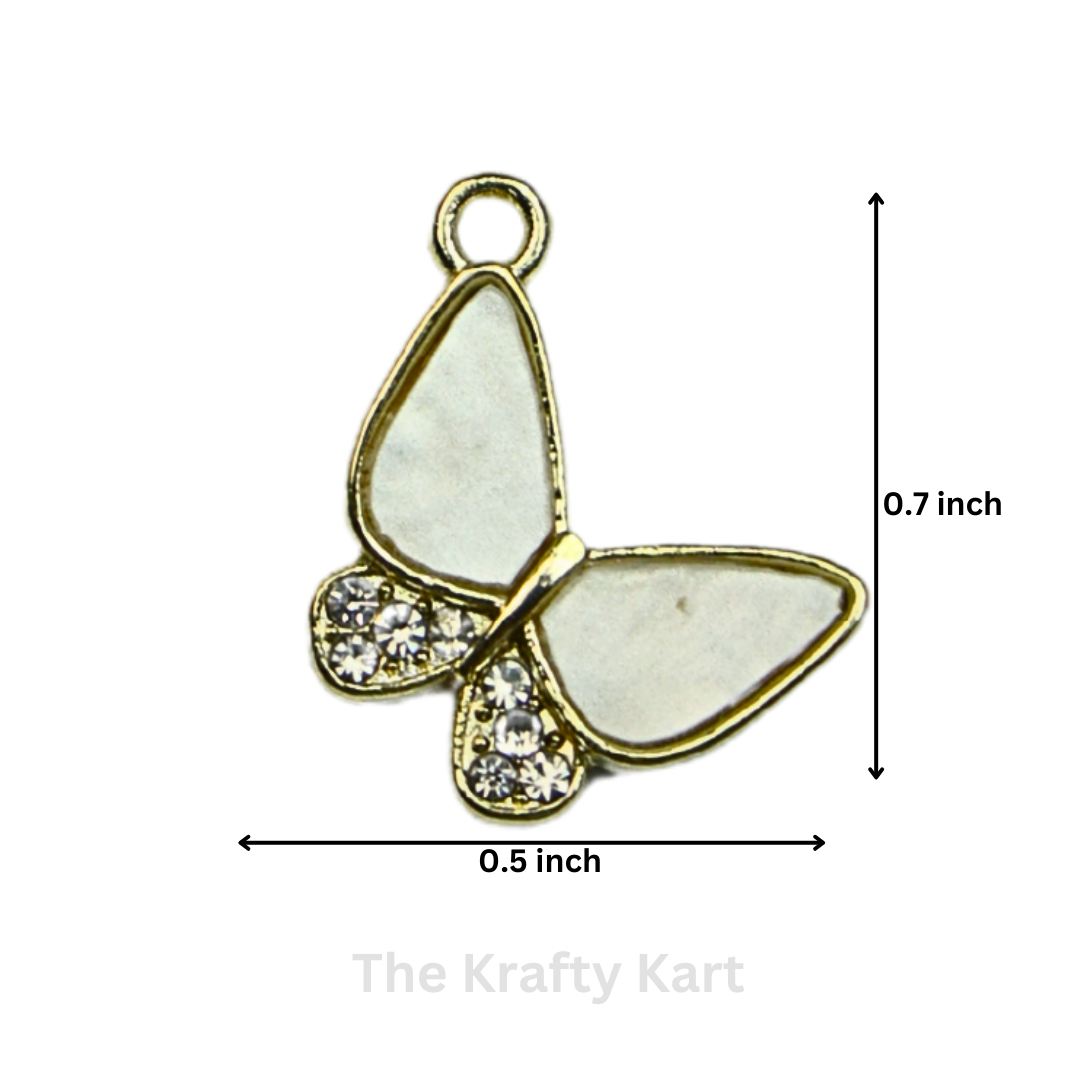 Mother Pearl Diamond Butterfly Charm