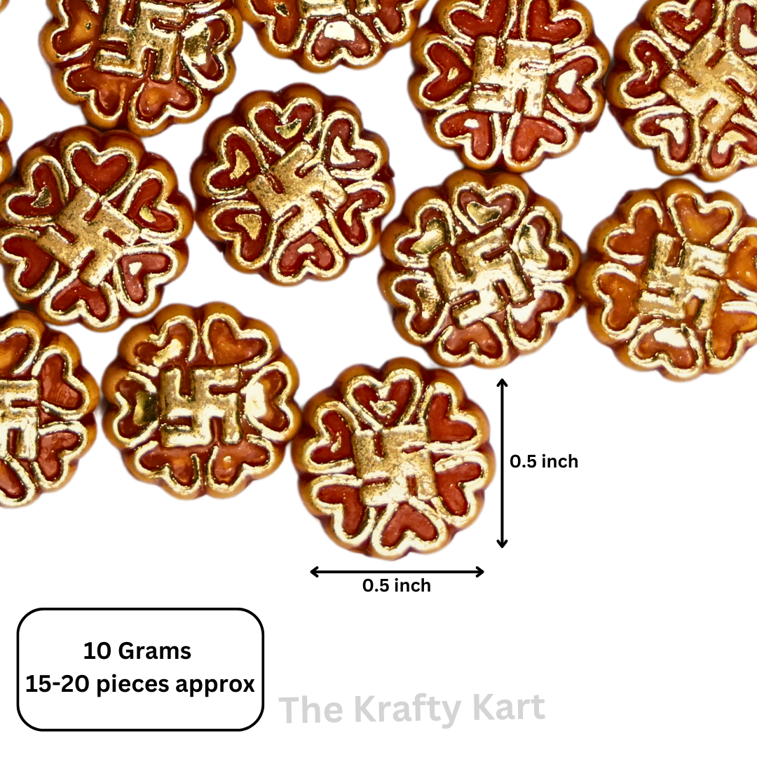 Colourful Rakhi Beads - Swastik (A)