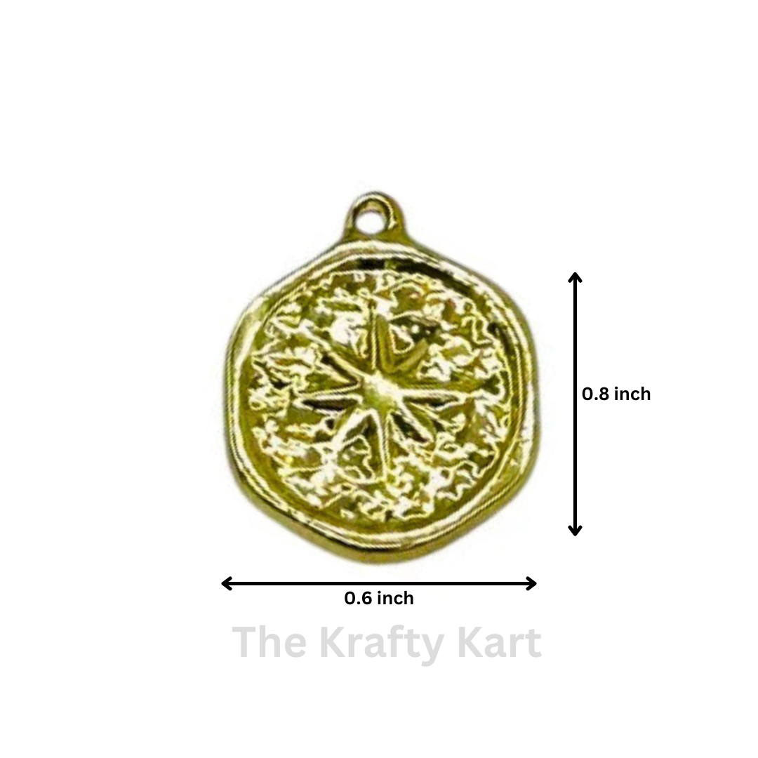 Anti-Tarnish Round Star Charm Pendant