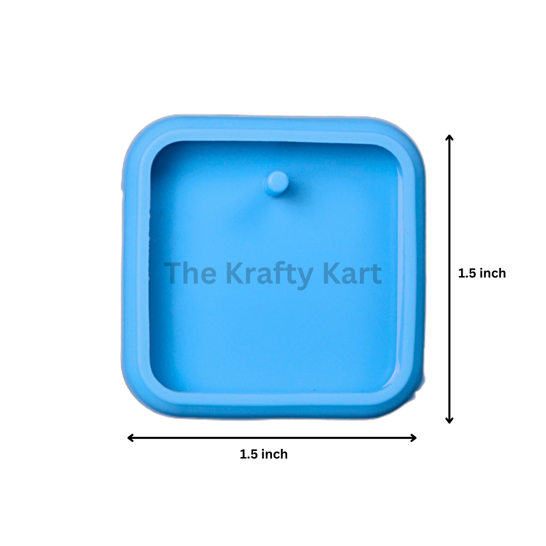 Square Curve Keychain Blue Mould