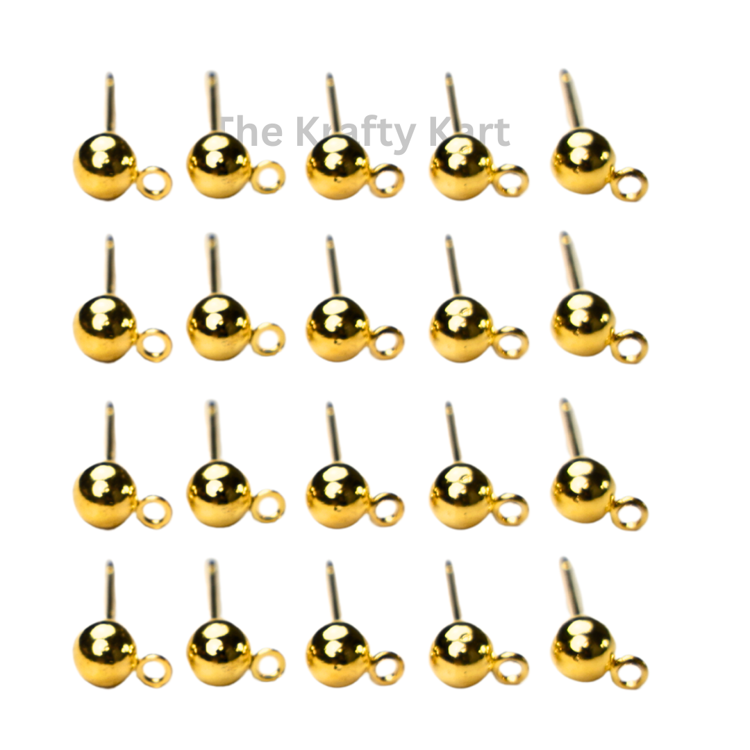 Golden Ball With Earring Loop