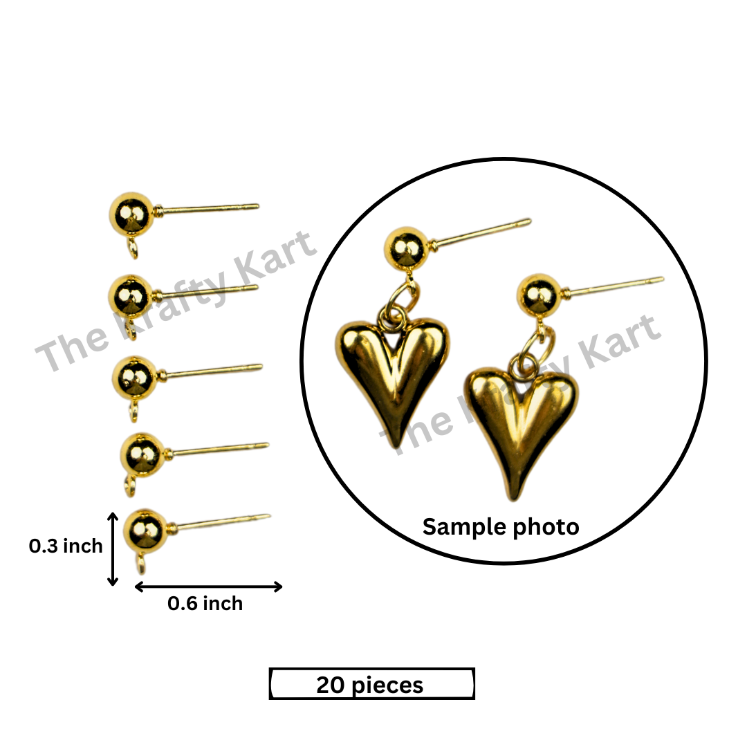 Golden Ball With Earring Loop