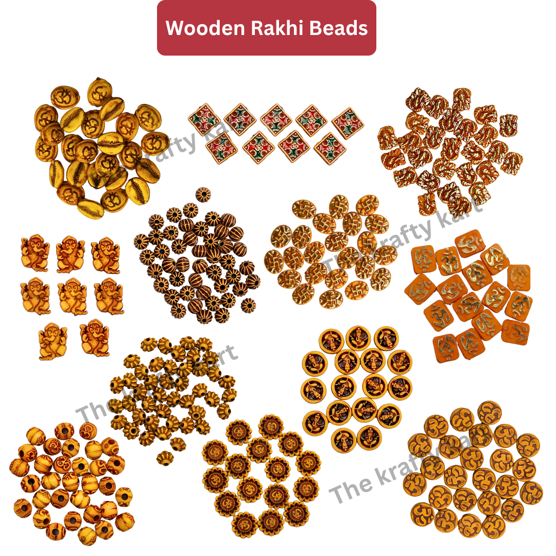 Wooden Rakhi Beads Combo