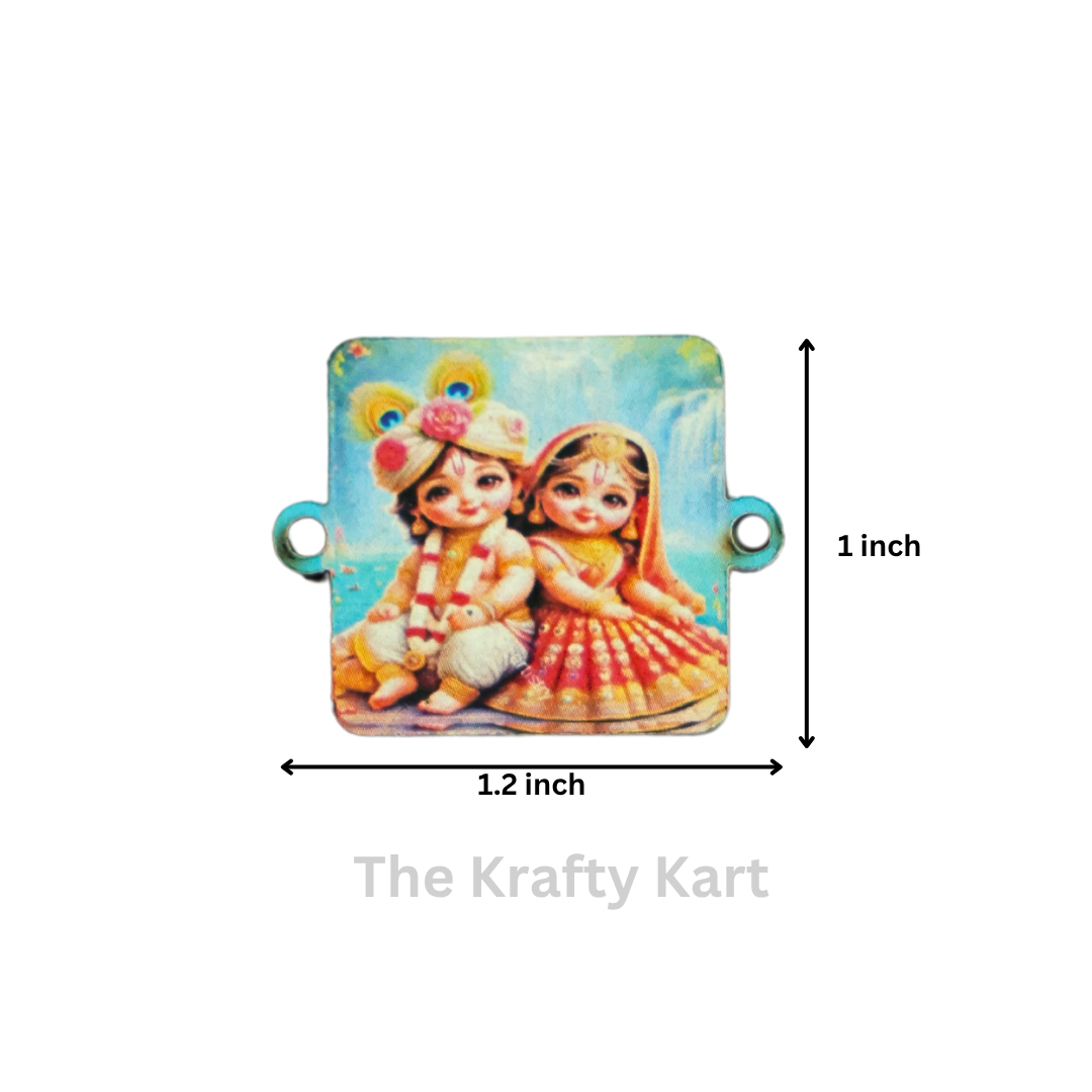 MDF Rakhi Charm - Radhe & Krishna