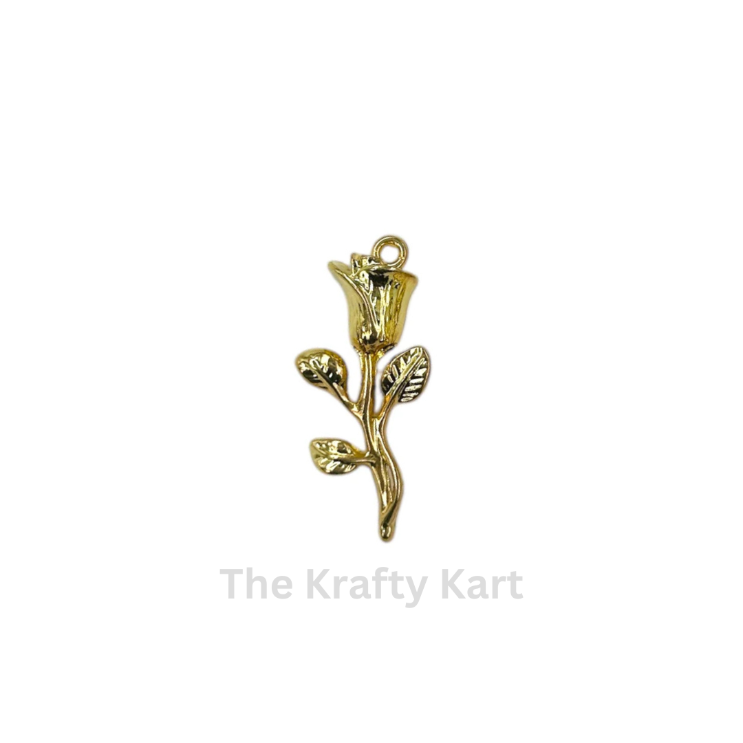 Anti-Tarnish Rose Charm Pendant (A)
