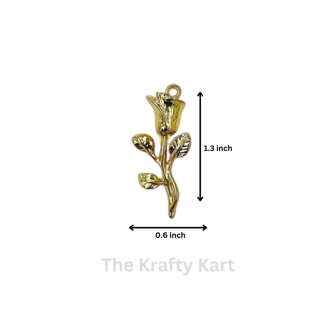 Anti-Tarnish Rose Charm Pendant (A)
