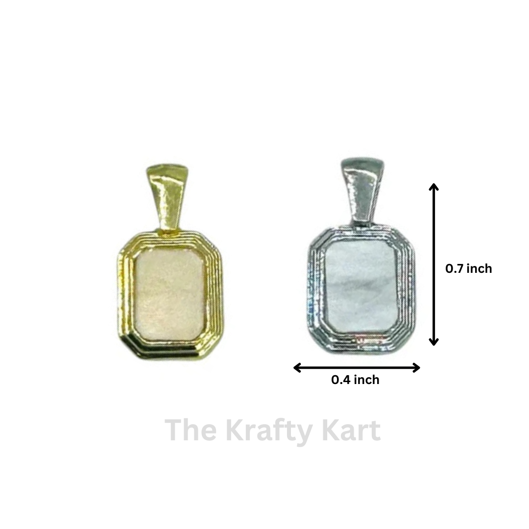 Anti-Tarnish Rectangle Charm Pendant