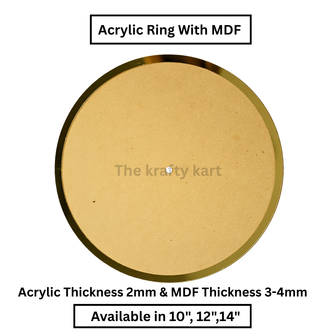 Clock MDF With Acrylic Border Ring