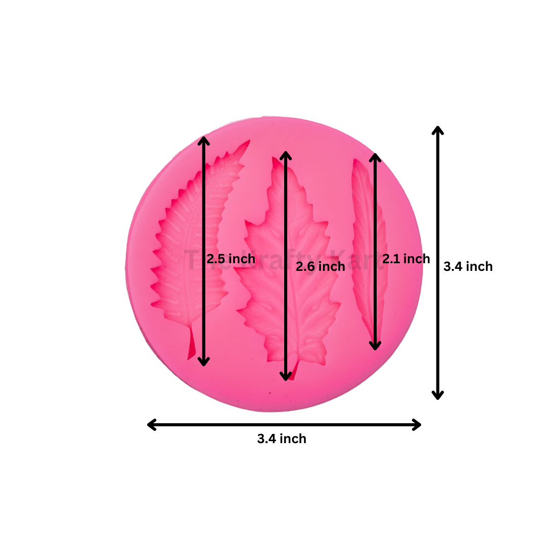 3 Cavity Leaf Pink Candle Mould