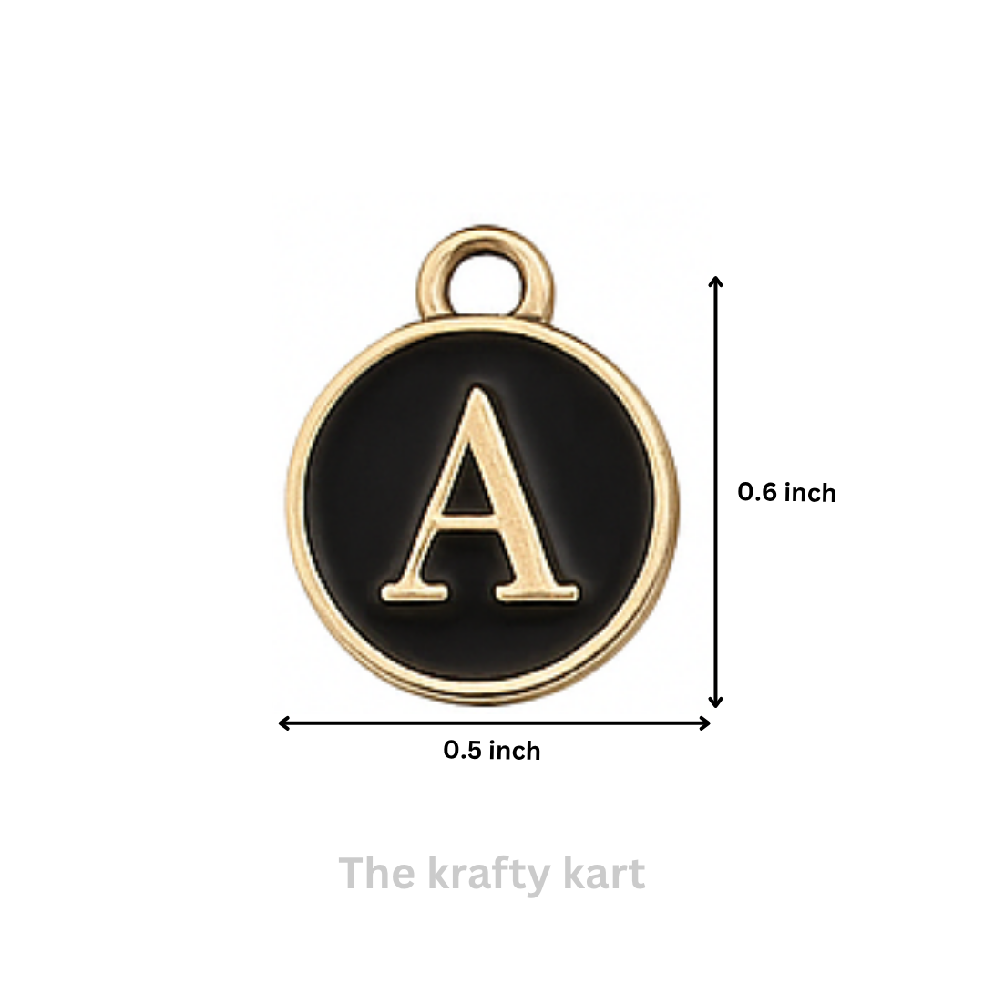 Charm - Black Alphabet (Round)