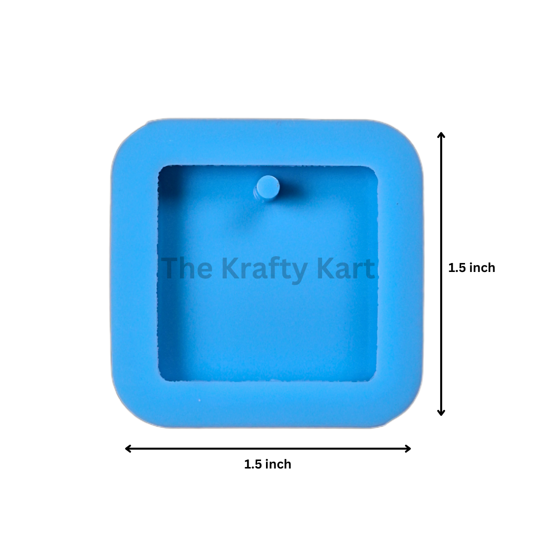 Square Border Keychain Blue Mould