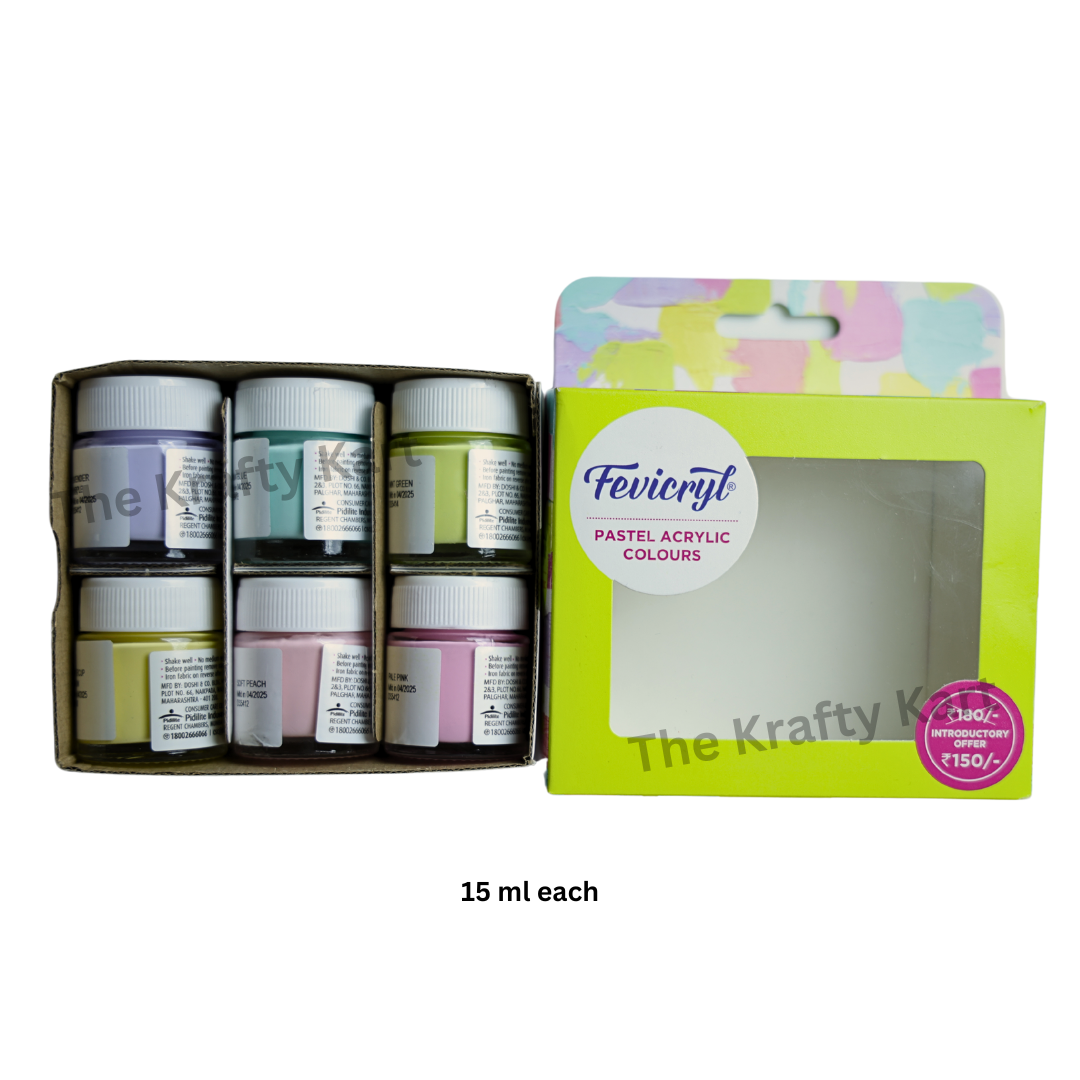 Fevicryl Pastel Acrylic Colours Kit (Set Of 6 Colours)