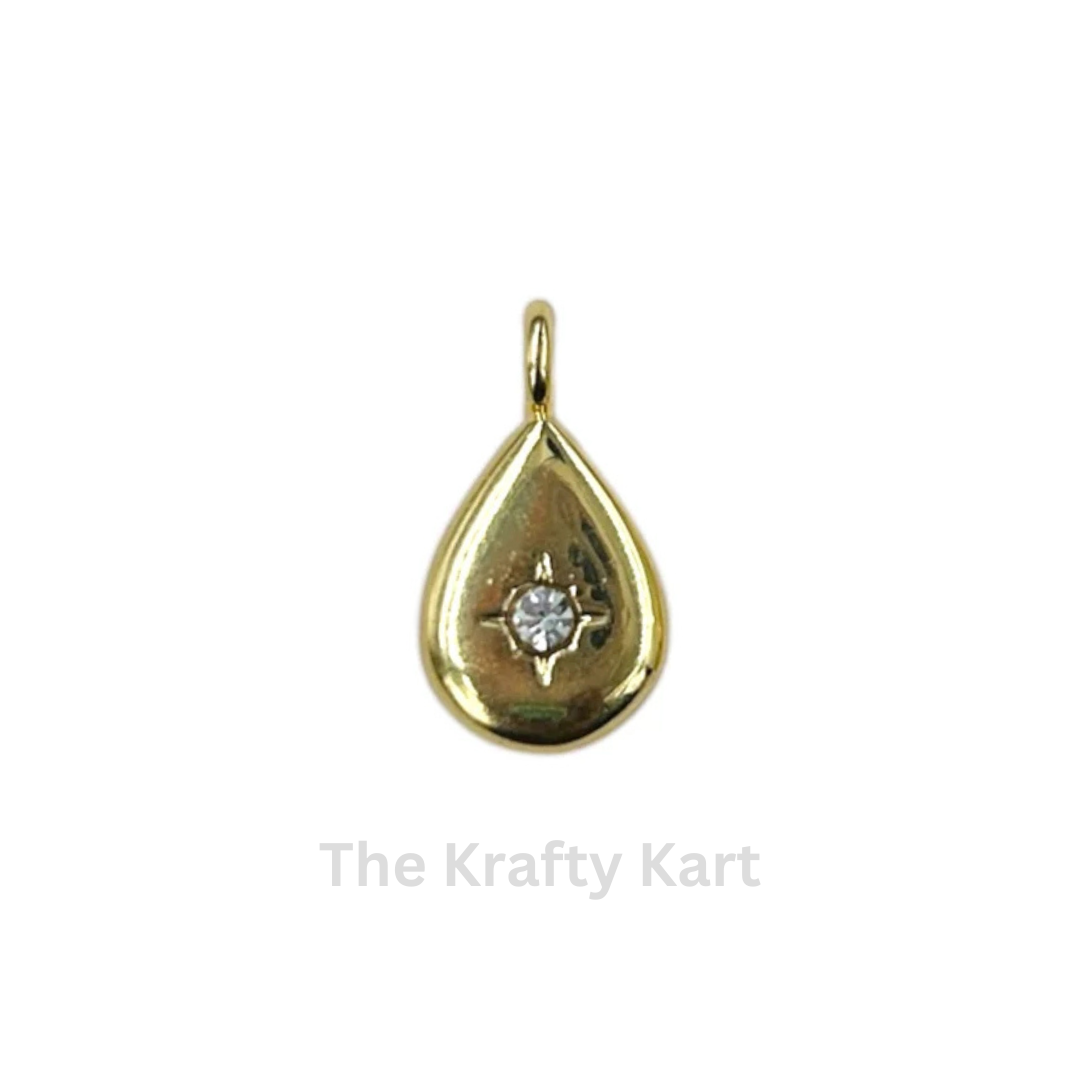 Anti-Tarnish Oval Pointed Charm Pendant