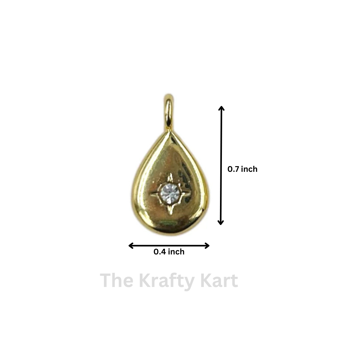 Anti-Tarnish Oval Pointed Charm Pendant