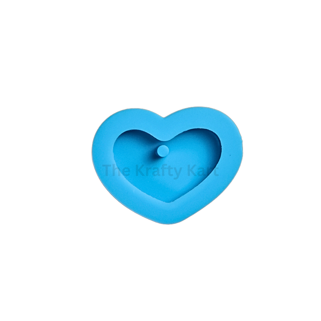 Mini Heart Border Keychain Blue Mould