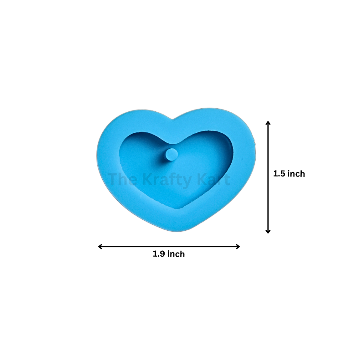 Mini Heart Border Keychain Blue Mould