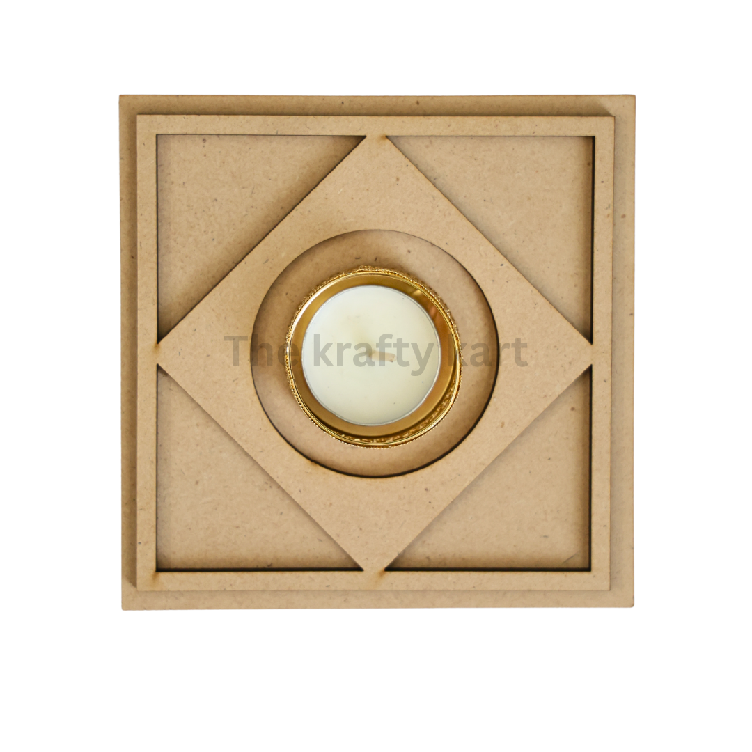 MDF Diwali T-Light Holder (J)