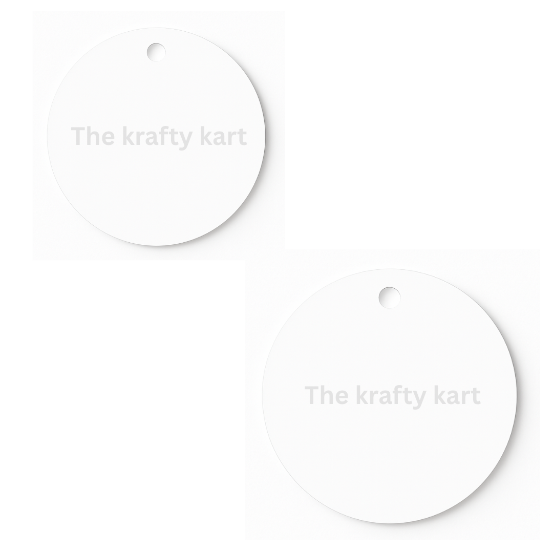 Round White Keychain