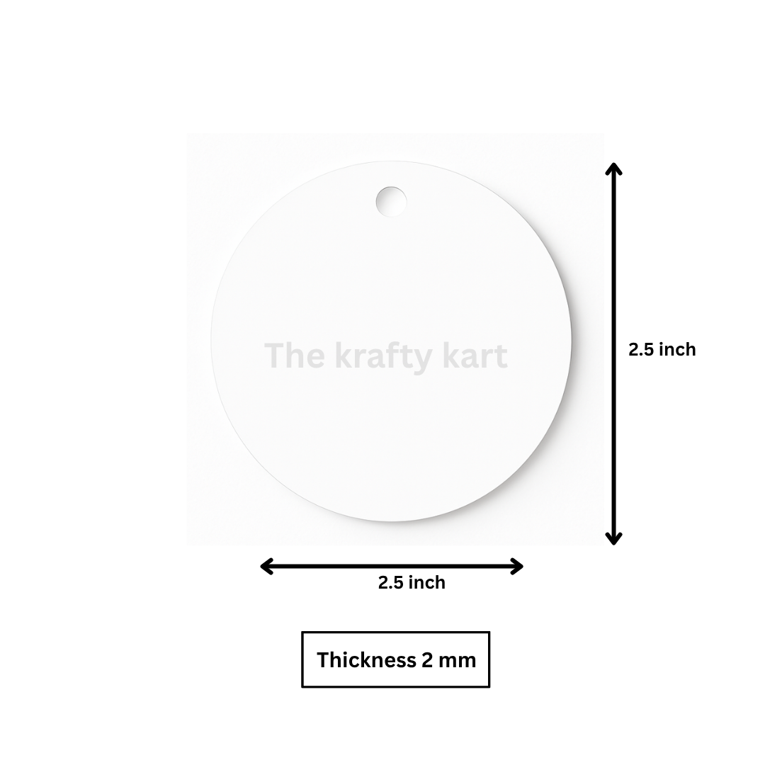 Round White Keychain