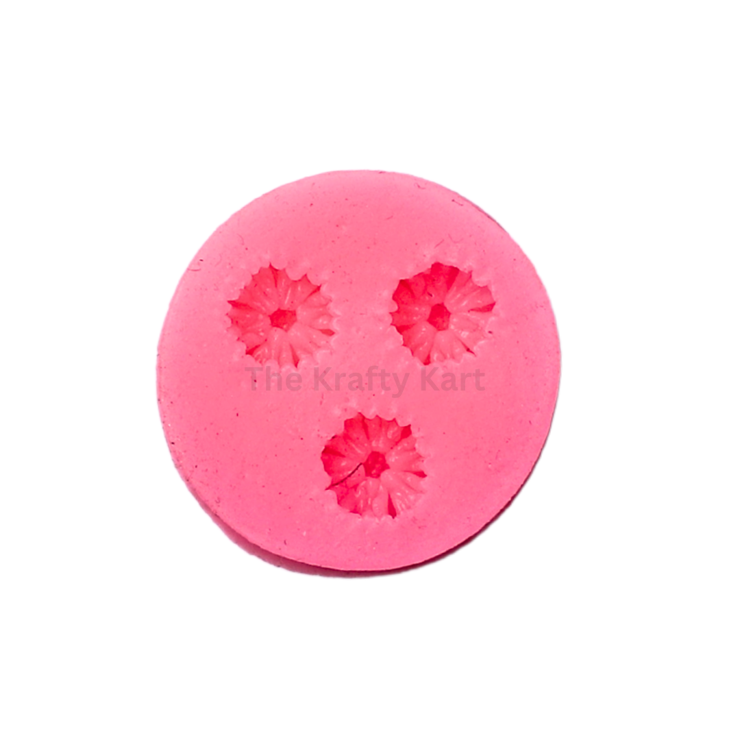 3 Cavity Flower Pink Candle Mould