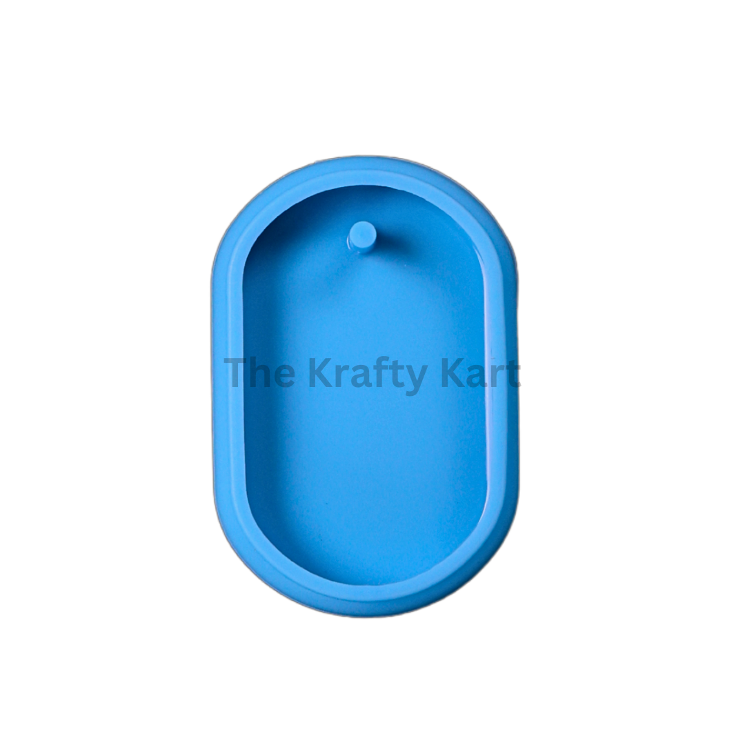 Oval Curve Keychain Blue Mould
