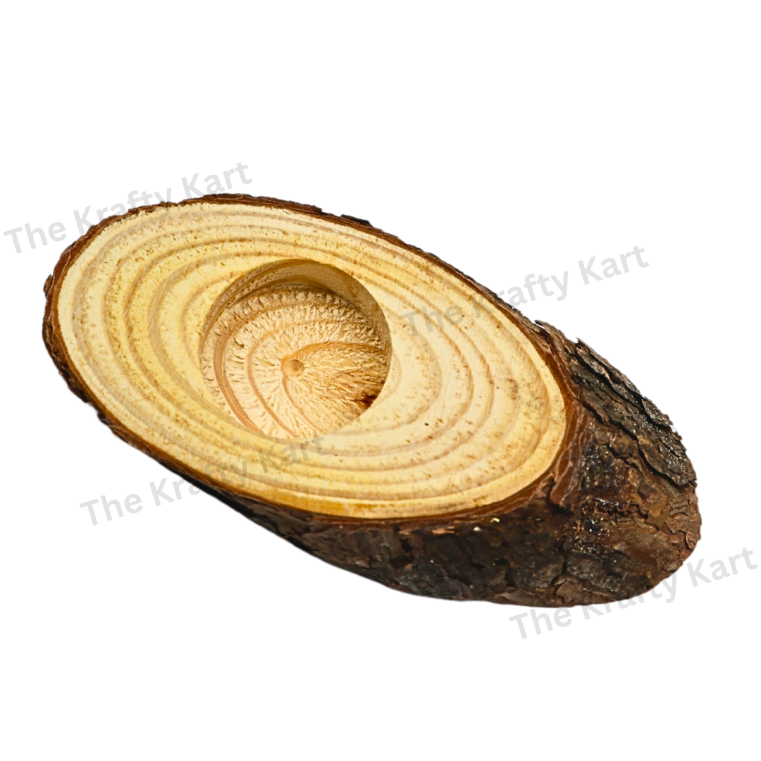 Oval Wooden Candle Stand