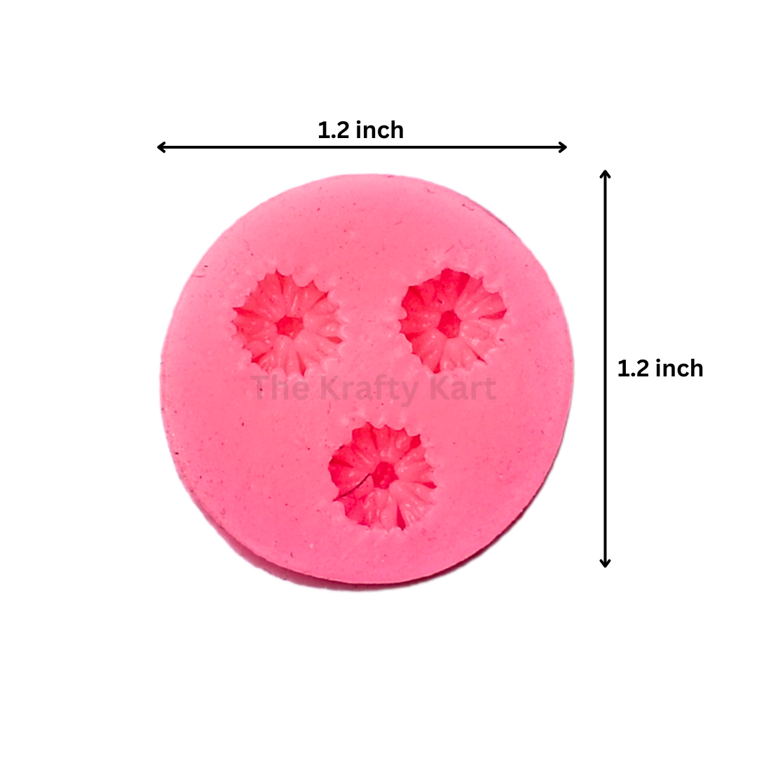 3 Cavity Flower Pink Candle Mould