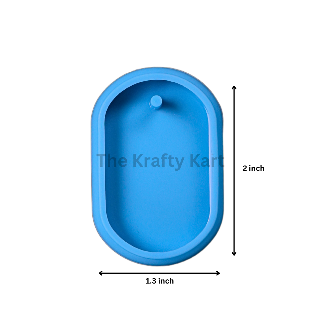 Oval Curve Keychain Blue Mould
