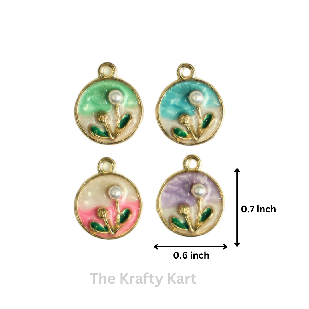 Charm - Vintage Pearl Flower