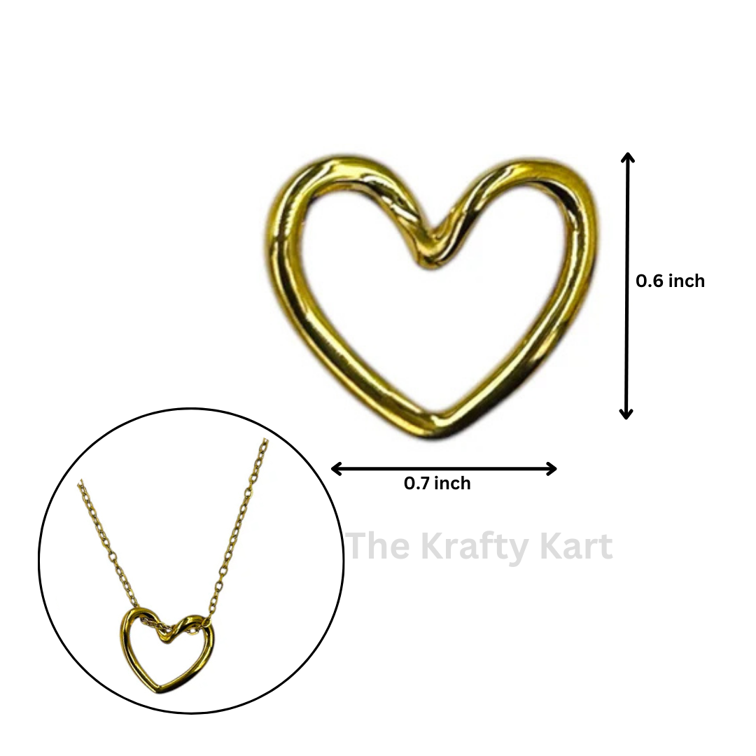 Anti-Tarnish Heart Charm Pendant (B)