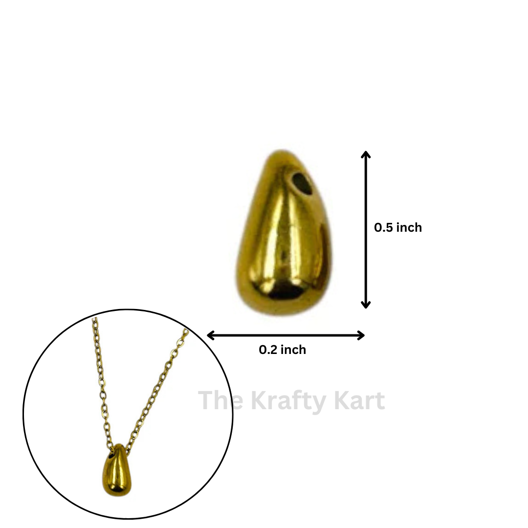 Anti-Tarnish Gold Oval Charm Pendant
