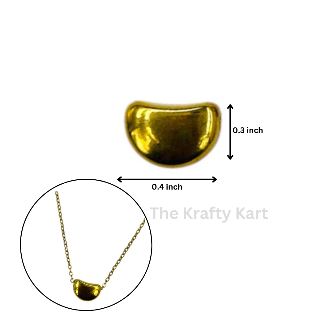 Anti-Tarnish Gold Semicircle Charm Pendant