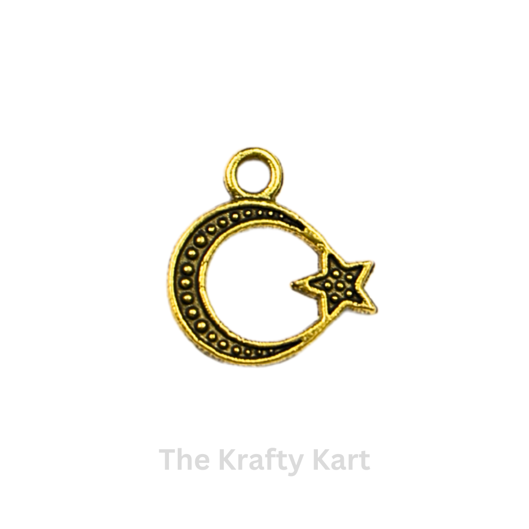 Golden Charm - Moon & Star (166)