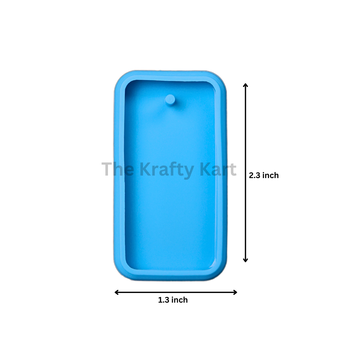 Rectangle Curve Keychain Blue Mould