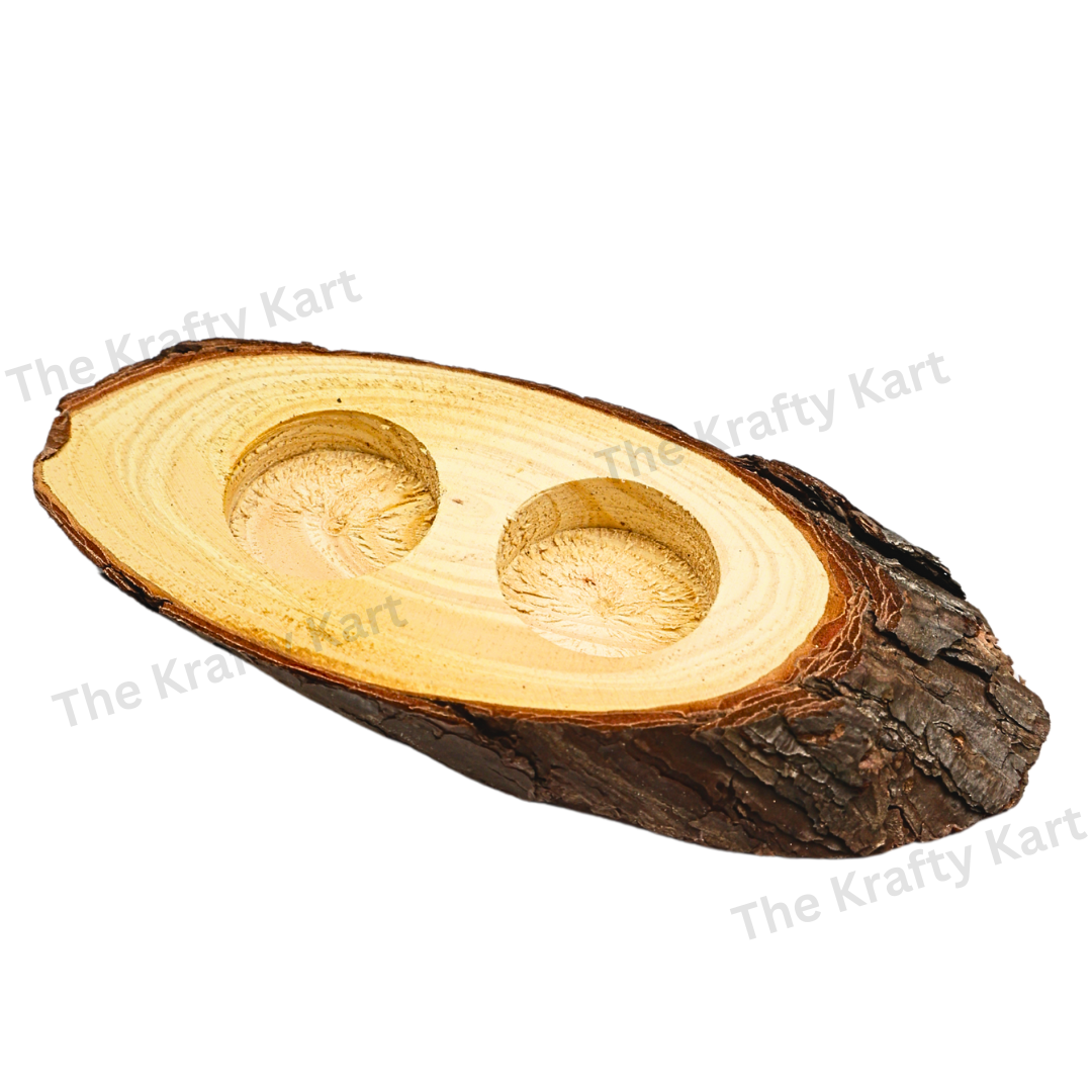 Oval Wooden Candle Stand (B)
