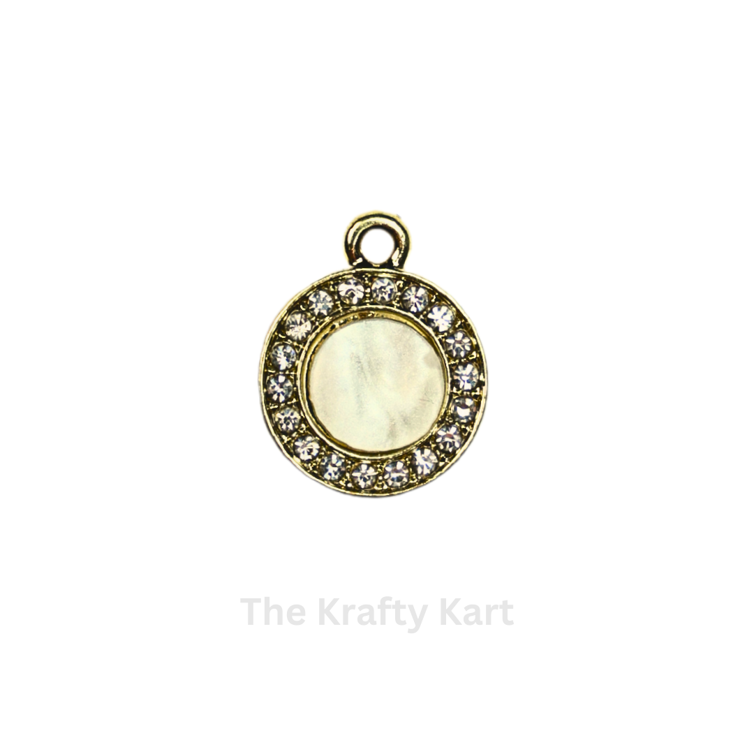 Mother Pearl Diamond Round Charm