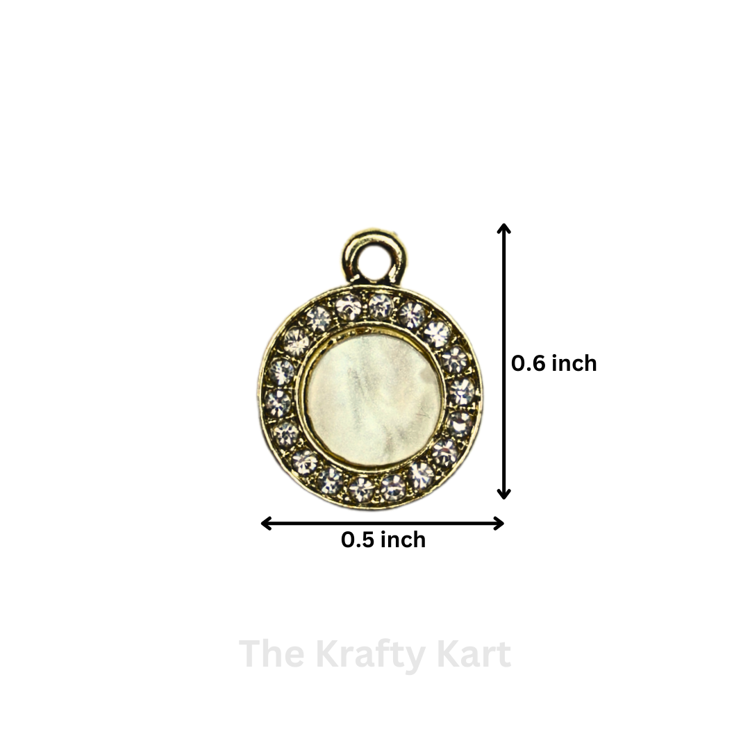 Mother Pearl Diamond Round Charm