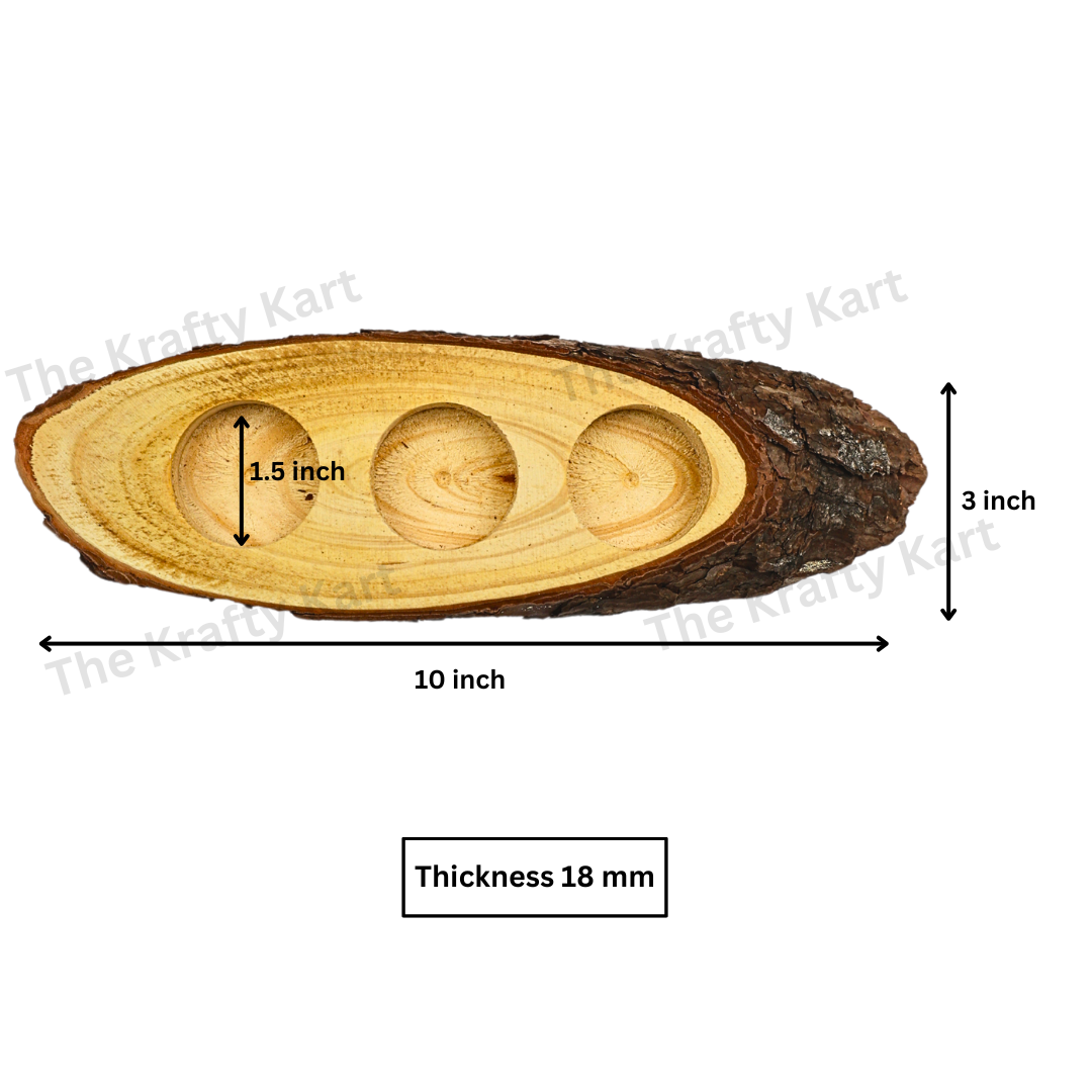 Long Oval Wooden Candle Stand