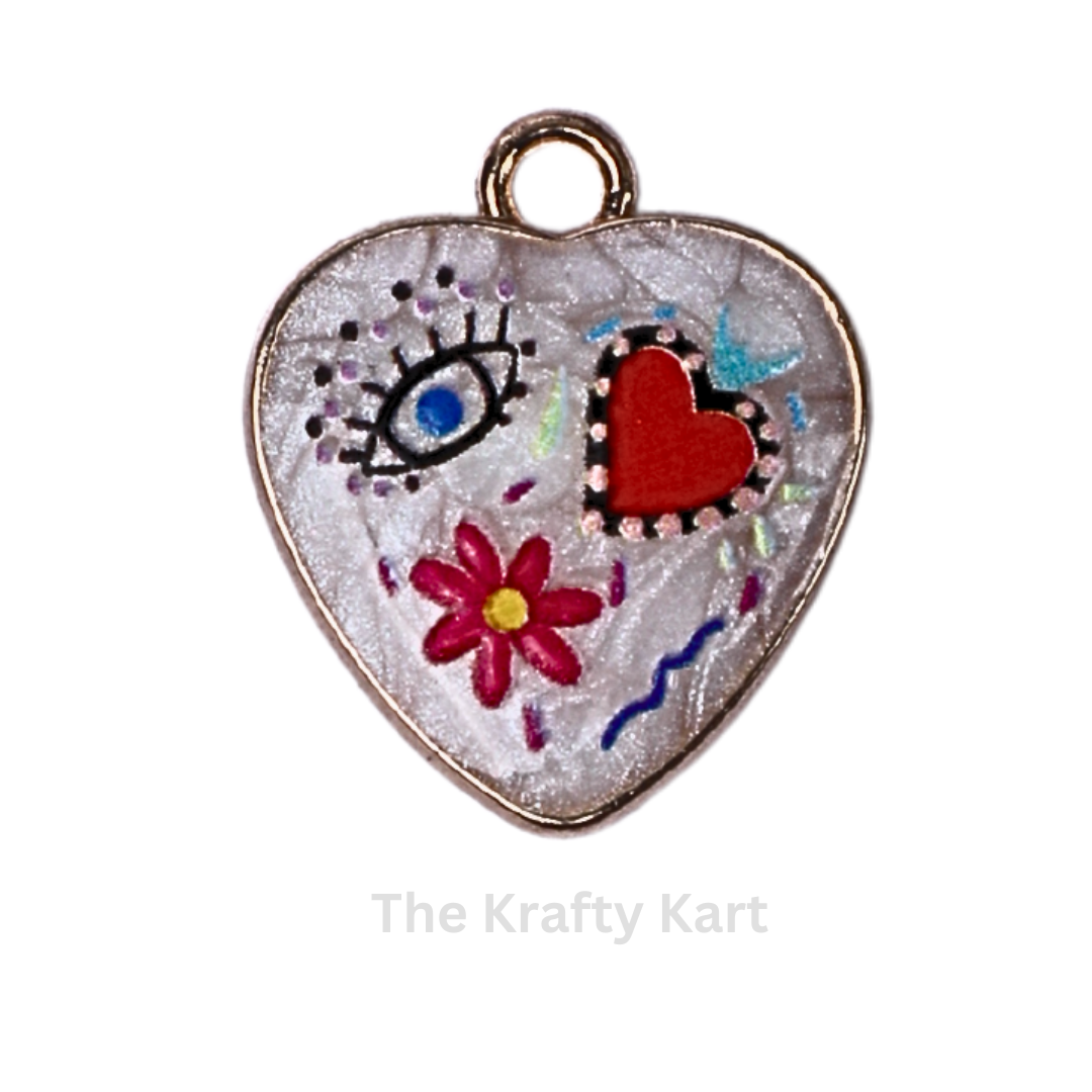 Charm - Mini Heart Evil Eye