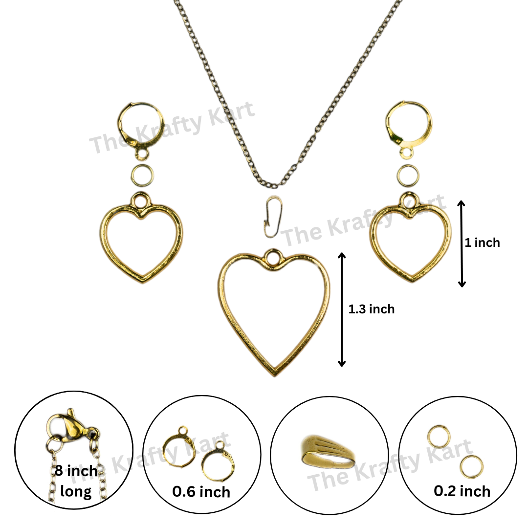 Big Pendant & Earring Set (Golden)