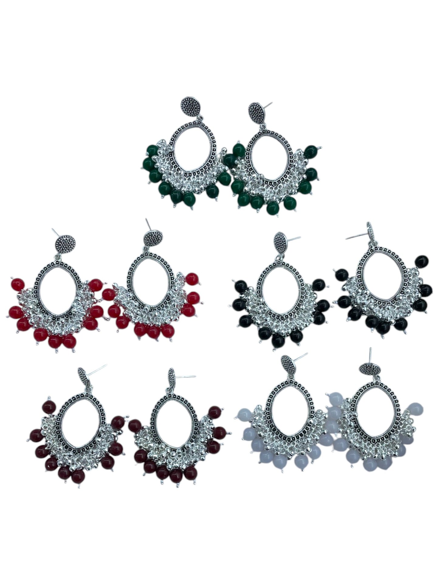 Colourful Oval Resin Jhumka