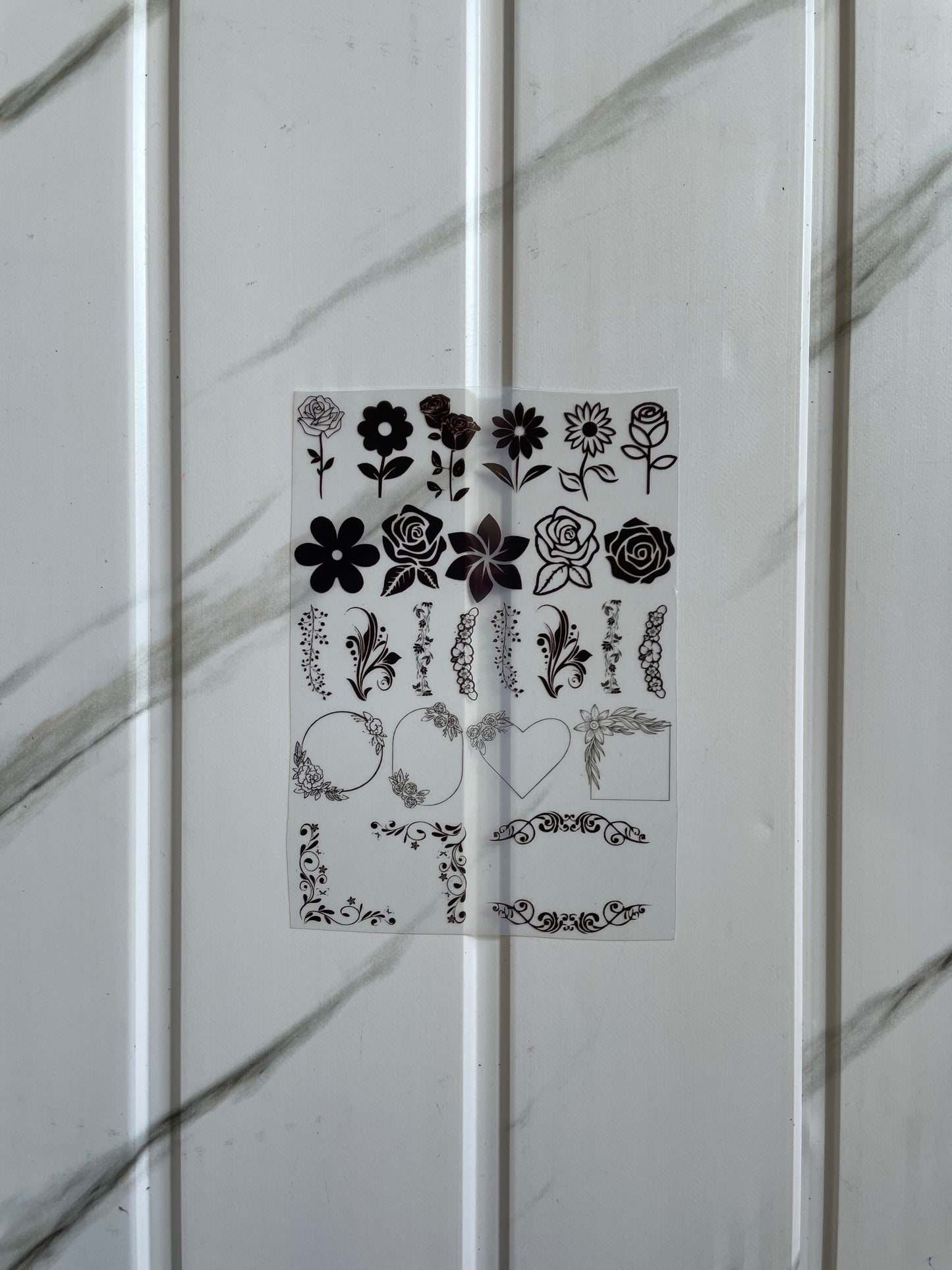 Insert Sheet - Flower (Black & White)