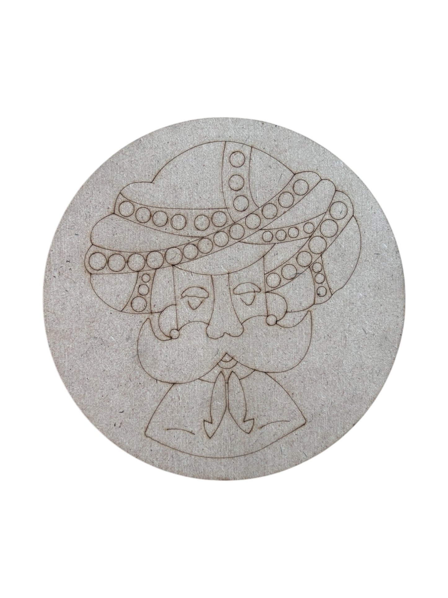 Pre Marked Round Rajasthani Man Mdf