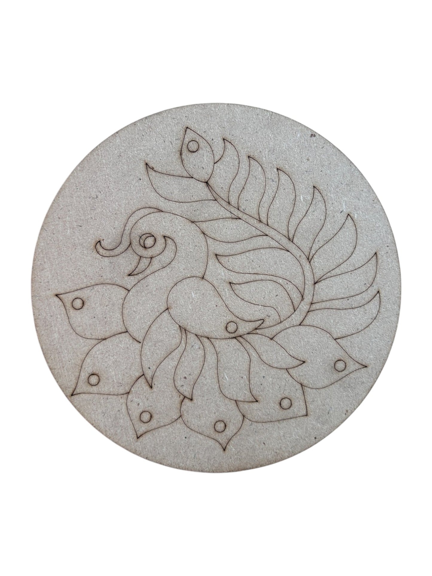 Pre Marked Round Peacock Mdf (A)