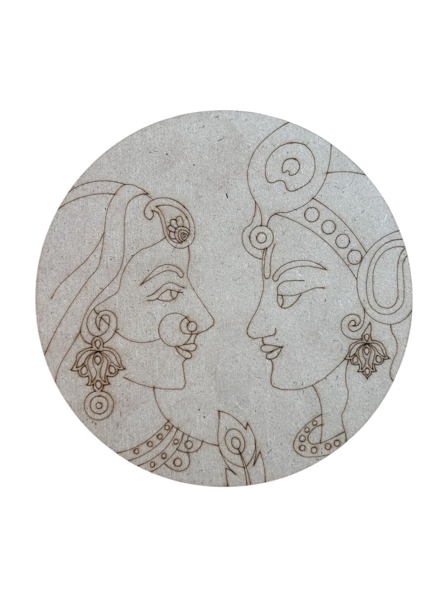 Pre Marked Round Radhe & Krishna Mdf
