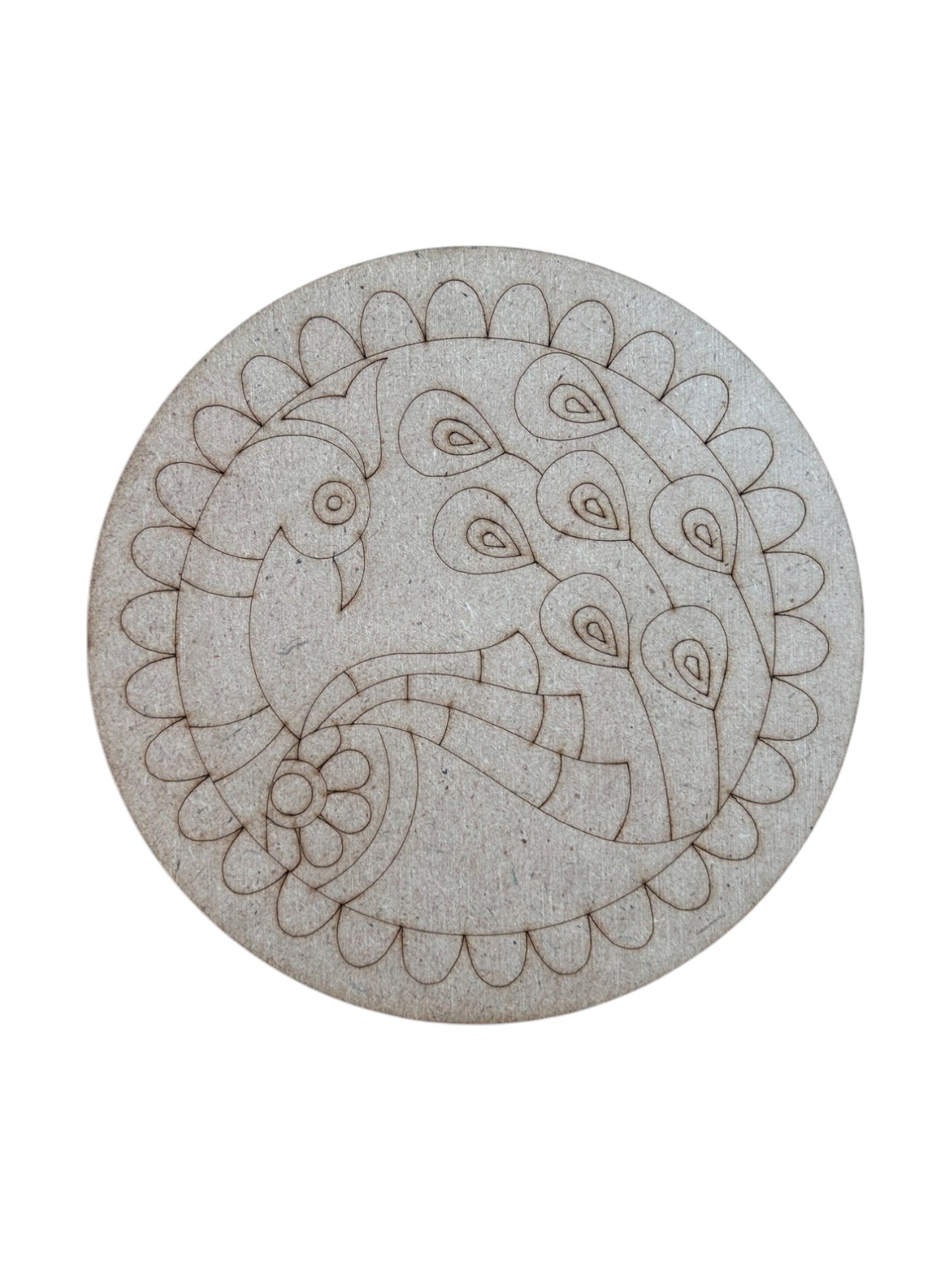Pre Marked Round Peacock Mdf (B)