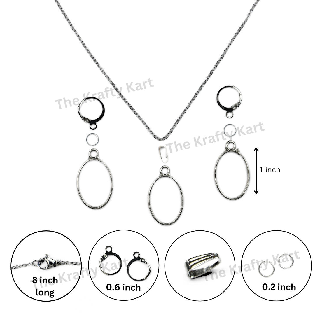 Earring & Pendant Set (Silver)