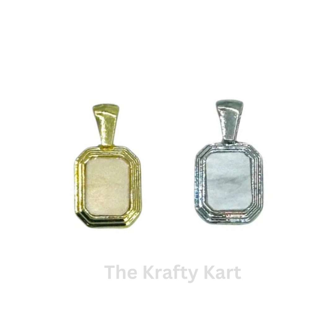 Anti-Tarnish Rectangle Charm Pendant