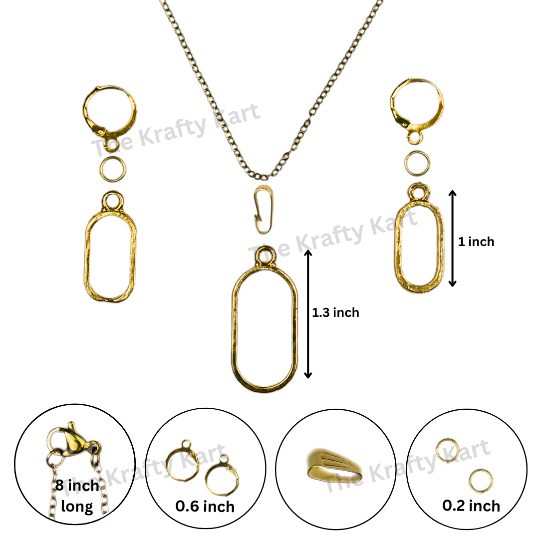 Big Pendant & Earring Set (Golden)
