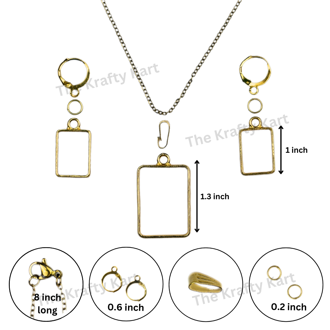 Big Pendant & Earring Set (Golden)